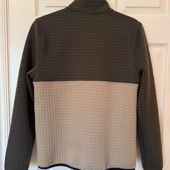 LIKE NEW Boy’s Two-Tone 3/4 zip Sweater - Olive and Beige - Picture 4 of 4